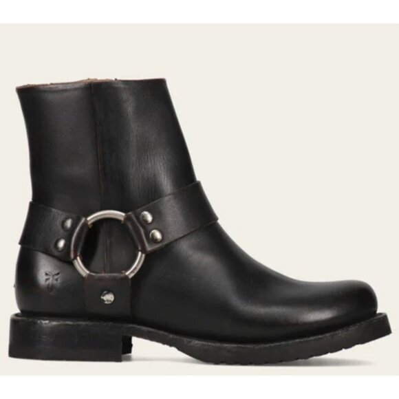 FRYE WOMEN VERONICA FLEX HARNESS BLACK leather BOOTS SIZE 8 NEW - Picture 1 of 10